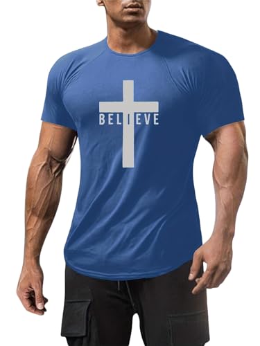 T-shirt bleu marine homme M col rond vêtement casual été