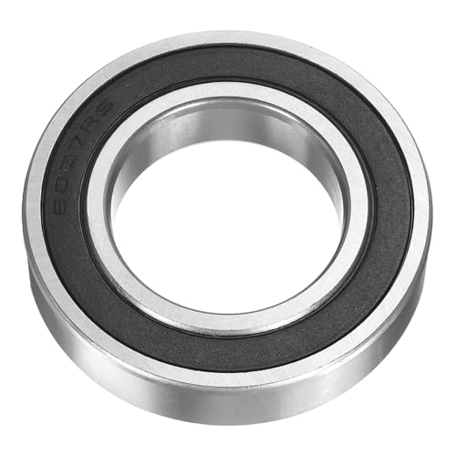 Image of sourcing map 6007 2RS Deep Groove Ball Bearings, 35x62x14mm Chrome Steel Double Rubber Seal Bearing for Electric Motor, Home Appliances, Garden Machinery, (ABEC5)