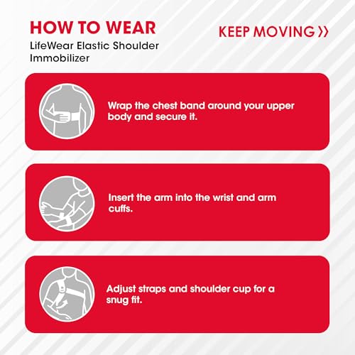 Image of Life Wear Elastic Shoulder Immobilizer, Support for Post-operative Surgeries and Soft Tissue Injuries, Shoulder Brace for Fractures and Dislocations, For Men and Women, Size (S)
