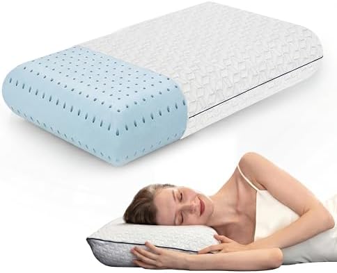 Vaverto Memory Foam Pillows - Cooling Firm Pillow - Standard Size 1-Pack