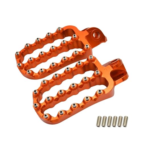 Forged Foot Pegs FootRest Footpegs Rests/Fit For KTM 690 790 950 990 1090 1190 1290 Adventure Supermoto Super ADV R T Enduro SMC SMR Highway Footpegs(Orange)