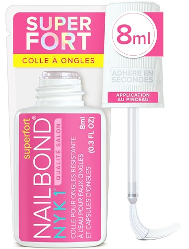 Colle Faux Ongles Extra Forte Pour Extensions Et Ongle En Acrylique (8ml) NYK1 NailBond Colle A Faux Ongles Nail Glue Pour Capsule Ongle - Longue Duree,...