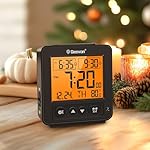 Geevon Smart Night Light Small Digital Alarm Clock with 2 Increasing Beep Alarm, Indoor Temperature, Battery Operated Travel Clock for Bedroom, Bedside, Desk(Black) - Image 2