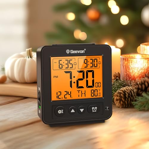 Geevon Smart Night Light Small Digital Alarm Clock with 2 Increasing Beep Alarm, Indoor Temperature, Battery Operated Travel Clock for Bedroom, Bedside, Desk(Black) by Geevon - Image 8