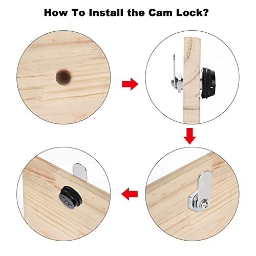 4 Pack Combination Cam Lock 1-1/8 Inch Cylinder Password Coded Admiral Lock Combi-Cam Lock For Cabinet Drawers Combination Lock #TOP3