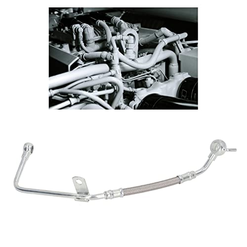 Emoshayoga Turbocharger Oil Hose, Turbocharger Fuel Inlet Pipe Stainless Steel Sturdy Perfect Matching Standard Interface Corrosion Resistance For Replacement #TOP2