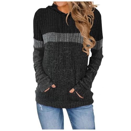Sweat à capuche femme manches longues ample avec poches veste A
