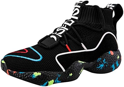 Couple High-top Sneakers for Men Women Ankle Boots Thermal Sport Athletic Shoes (US:9, Black)