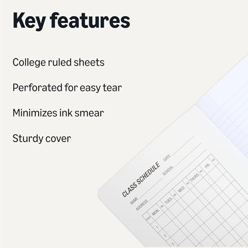 Amazon Basics Composition Notebook, College Ruled, 100 Sheets, 9.75" x 7.5", Marble Black, 12-Pack view 2