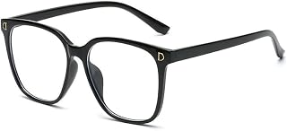 Oversized Square Reading Glasses Blue Light Blocking Computer Readers Eyewear Anti Glare Flat Light Mirror (Color : Black, Size : +200)