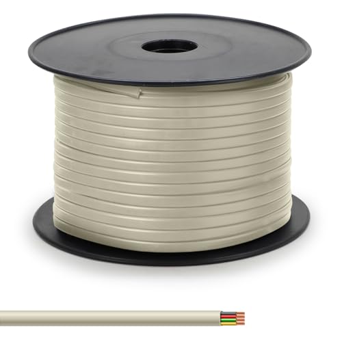 Câble téléphonique plat beige Waytex 36101 en bobine 100m rj11