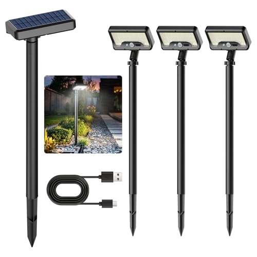 Tryme Solar Motion Lights Outdoor Waterproof 92 LEDs Bright Pathway Lights with Adjustable Angle & 3 Modes for Walkway, Driveway, Sidewalk, Garden, Yard, Patio, Landscaping (4 Pack) by Tryme - Used condition - US$43.11