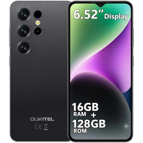 OUKITEL C2 �X�}�[�g�t�H�� 6.52�C���` 16GB+128GB 5000mAh 13MP+5MP Android 14 OTG �u���b�N | 6.52�C���`��HD�f�B�X�v���C��5000mAh�̃o�b�e���[