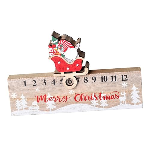 Zhangpu Calendrier de compte de Noël en bois Décoration créative de calendrier de l' avec blocs mobiles pour la décoration de la maison pin