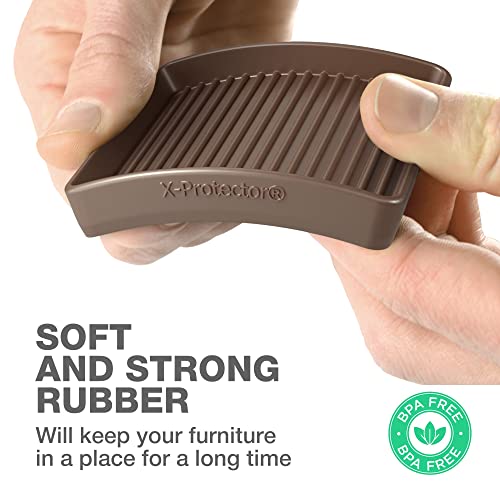X-Protector – 4 Pcs 4" Furniture Pads Non-Slip Hardwood Floor Protectors – Rubber For All Floor Types – Brown Rubber Furniture Caster Cups! #TOP2