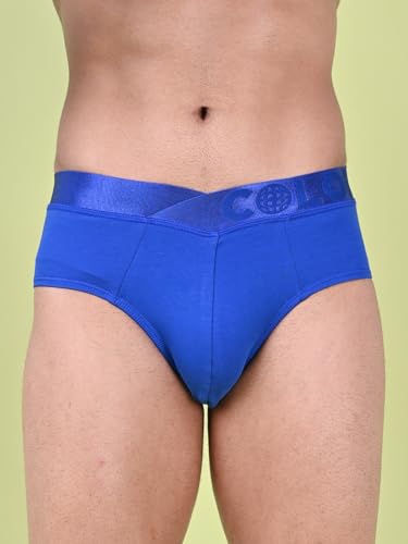 Image of Rupa Colors Modern Solid Brief for Men, Cotton Blend, Regular Fit, Outer Elastic, Pack of 1