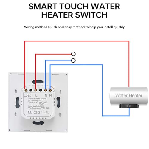 Miniatura 7 de Acmerota 8000w Interruptor Inteligente Paratermo Eléctrico Interruptor Temporizador Para Calentador De Inmersión De 40 A Temporizador Manual De 4 Posiciones 30 60 90 120 Negro