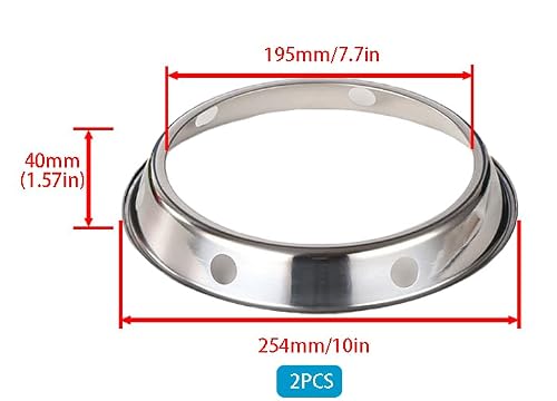 IEUYO Universal Wok Support Ring Wok Rack Wok Stand for Most Woks Kitchens and Restaurants Use Stainless Steel Size Large 7.7\"-10\" 2PC - Thumbnail 2