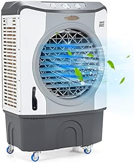 DORTALA 45L Evaporative Air Cooler, Swamp Cooler w/3 Speed Fan & Humidifier, Wide Oscillation, Air Cooling Machine w/ 45L Water Tank & 360°Rolling Casters, Portable Air Cooler Fan for Indoor Outdoor Use