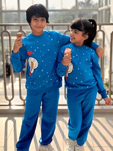 Image of Nap Chief Kids Cotton Printed Co ord Set for Boys & Girls, Sweatshirt And Joggers Clothing Set for Casual Wear
