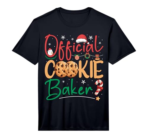 Official Cookie Baker Funny Christmas Pajamas Xmas Matching Performance T-Shirt
