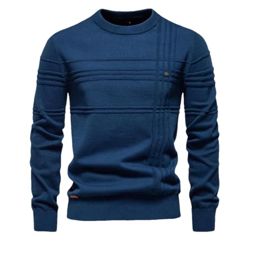 Mens Crewneck Solid Casual Pullover Sweater Knitted Warm Sweaters Jumper2