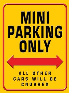 Mini Cooper Parking Only Targa placca Metallo