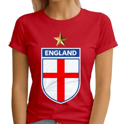 Image of England Football Womens Tshirt Soccer Training Sports Tee England Soccer Top XS (8) Red