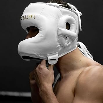 G-Boxing Italia 100 Bar Headgear - Ultra-durable Leather Material, layered padding protection Headguard for Boxing, MMA & Martial Arts, Men and women’s