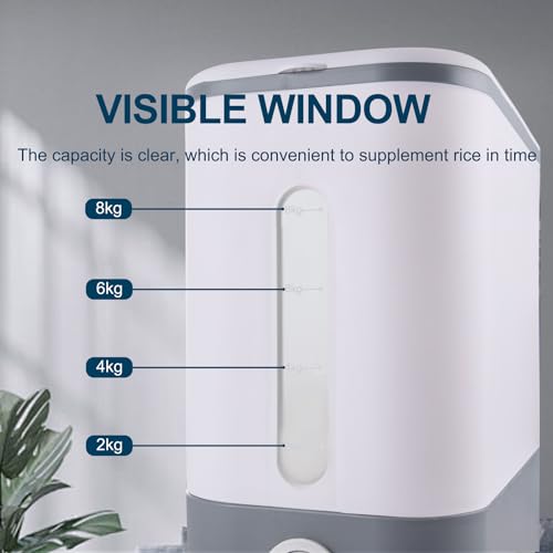 Rubtlamp 22.5-25 Lbs Gray Rice Dispenser, Rice Container with Lid, Rice Storage Container with Measuring Cup, Food Dispenser Rice Container, Storage Container for Cereal, Household Rice Bucket - Thumbnail 5