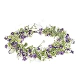 June Bloomy Bridal Flower Crown Women Rose Floral Headband Maternity Photo Prop Baby Shower Leaf Hair Wreath (B-Purple)