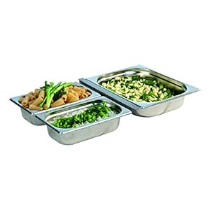APS GN container set, 4-delig roestvrij staal bestaande uit: – 1 GN 1/2 container, 4 liter 32,5 x 26,5 cm, diepte: 65 mm…
