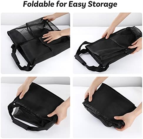 Extra Large Mesh Beach Bags, 70x18x37 cm Large Mesh Beach Tote Bag for Outdoor, Beach Picnic Swimming Pool Shopping, Multi-Functional Sand Toys Storage Bag,Folding Shoulder Bag