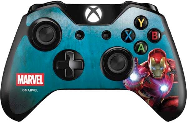 Skinit Decal Gaming Skin Compatible with Xbox One Controller - Officially Licensed Marvel Avengers Assemble Iron Man Design