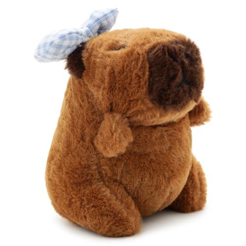 Image of 28 CM Cute Capybara Plush Keychain Soft Stuffed Animal Toy with Metal Key Ring, Kawaii Plush Bag Charm, Backpack Hanging Pendant, Car Keychain Gift for Kids, Girls, Boys & Adults