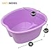 Extra-Large Foot Bath Soak Tub 2-Pack – Durable Massage Basins for Home Relaxation, Fits Large Feet, Non-Slip Base Purple/Purple