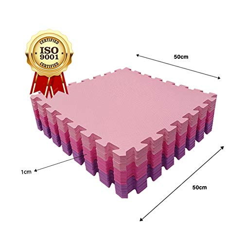 Kit 10 Placas Tapete Tatame EVA 50x50x1cm 10mm Cores Menina