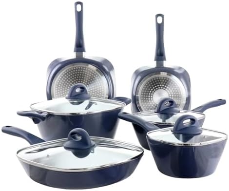 10 Piece Ceramic Nonstick Aluminum Cookware Set in pots and pans set cooking pot pots and pans image 4