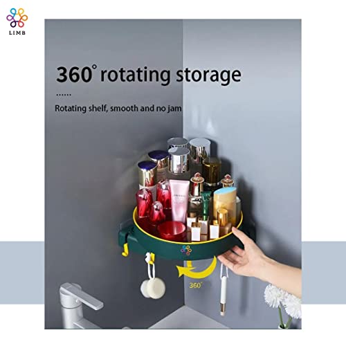 Limb 2-Pack Corner Organizer Rack And Holder,Organize Your Room,Kitchens And Office, With A Rotating Rack, Hooks Included, No Drilling Needed! Perfect For Kitchens And Bathrooms Gray Color. #TOP1