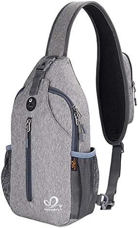 WATERFLY Sling Rucksack Sling Bag Schulterrucksack Umhängetasche | Verstellbarer Atmungsaktive Rucksackgurt, Wasserabweisend, Wandern Brust Rucksack, Herren Damen, Für Reisen, Wand