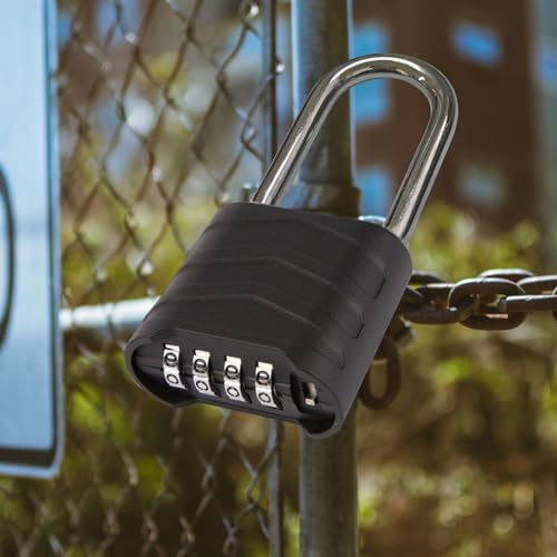 SEPOX 2PCS Large Combination Padlock, 2-5/8" Extra Long Shackle, Outdoor Combo Lock 2.2" 55mm Aluminum Body, Weatherproof, Ressetable 4Digital, Uncuttable Shackle, for Home, School, Gate, Garden - Thumbnail 3