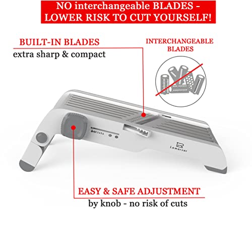 Ultra Sharp Mandoline Slicer For Kitchen Professional Vegetable Slicer Machine Safe Potato Slicer Vegetable Cutter Bundled With 2 Cut Resistant Gloves, Diamond Sharpener, Vegetable Peeler - 4 Items #TOP2