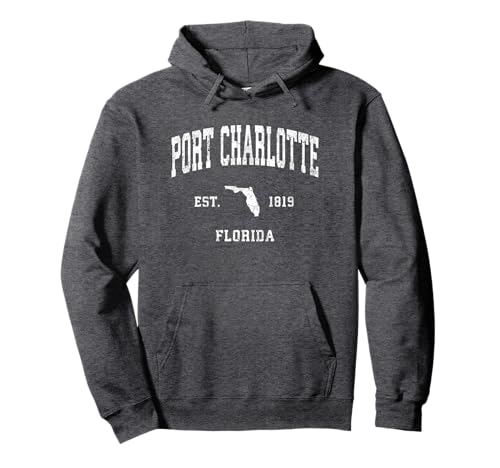 Port Charlotte Florida FL Vintage Athletic Sports Design Pullover Hoodie