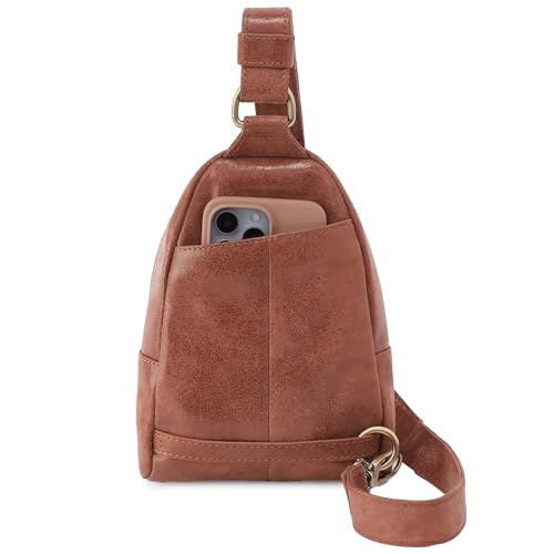 Image of HOBO Fern Leather Hands-Free Sling Bag with Adjustable Strap, Fashionable Style, Room for Wallets and Essentials