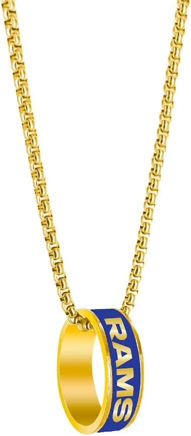 aminco NFL Los Angeles Rams Fashion Ring Pendant Necklace