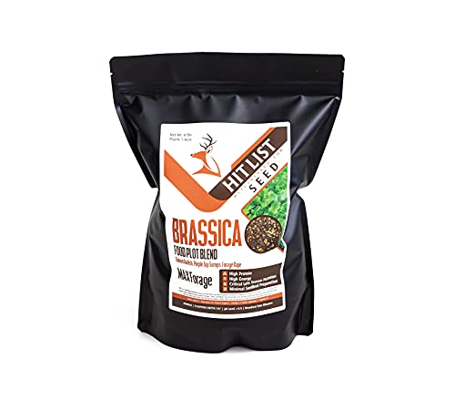 Hit List Seed Brassica Blend Food Plot Mix, 6 Lbs (1 Acre) - Perfect Mix Of Daikon Radish, Purple Top Turnips, Forage Rape, Deer Food, Whitetail, Blacktail, Hunting, Pure, Natural, High Protein #TOP3