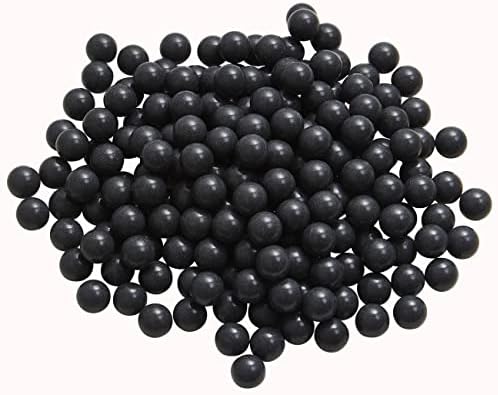 Lambid 200 X 43 Caliber Paintballs Solid Nylon Ball for Home Defense, 43 Caliber Rubber Balls Ammo Projectiles for Glock 17 & T4E Walther PPQ (Black)