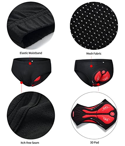 WOSAWE Short masculino para mountain bike, acolchoado 3D, ajuste solto, leve, roupa íntima para cicl