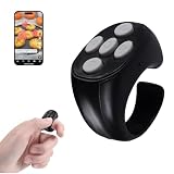 Bluetooth Fingerring Fernmaus,Wiederaufladbarer Kabelloser Mini-TikTok Scrolling Ring,Ergonomische Fernbedienung kurzer Video/Kamera-Auslöser/E-Book Seitenwender für Telefon Tablet iOS Android-Schwarz