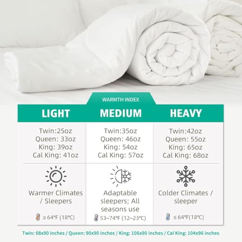 APSMILE California King Size Down Comforter, All Season Duvet Insert, 100% Organic Cotton Cover, Fluffy Fill-Power Medium Warm Hotel Collection with Corner Tabs, 104x96 inches, Ivory White by APSMILE - Image 8